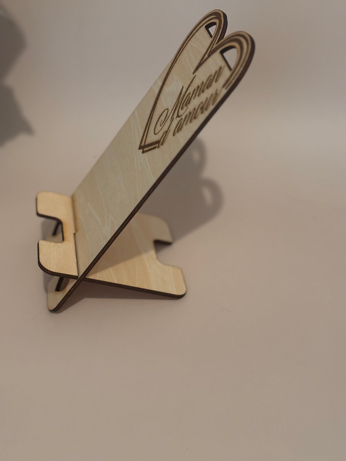 Support téléphone “Maman d’amour” + cœur personnalisé