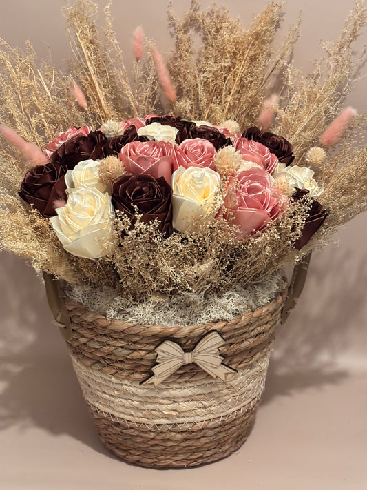 Bouquet Satin & Nature – Cadeau éternel personnalisé