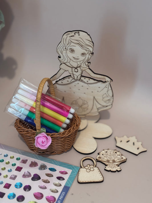 🎨 Kit créatif – Ma princesse à colorier et décorer