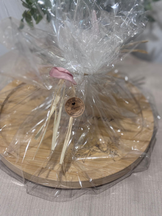 Plateau accoudoir de canapé gravé « Pause douceur - pour la plus douce des mamans »