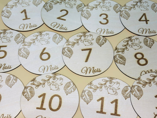 Cartes étapes bébé thème jungle